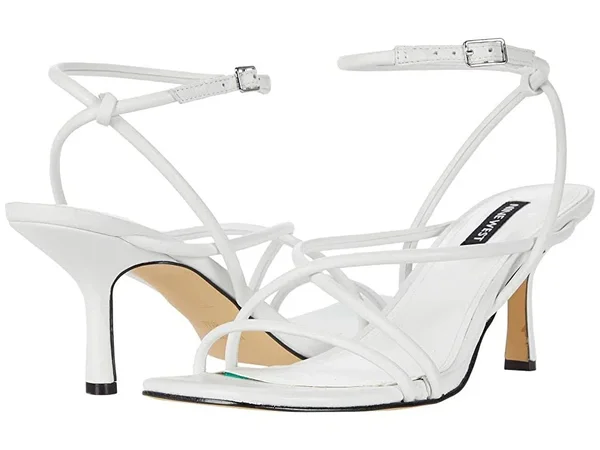 Nine West Women's Nolan Strappy Sandal - Size: 9, White Leather