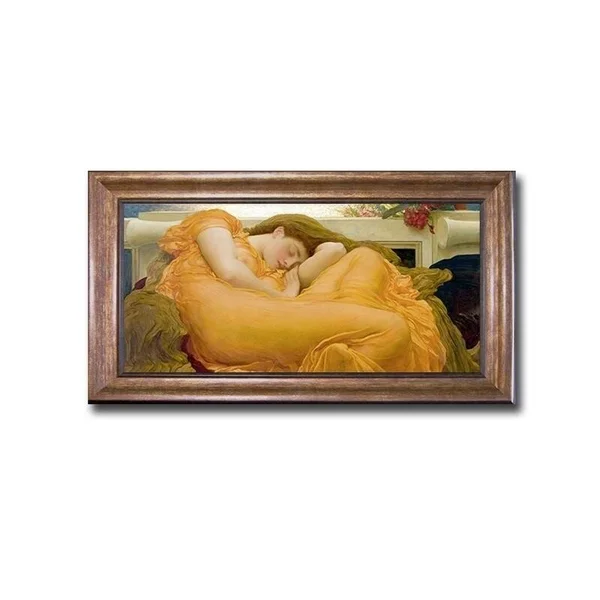 Flaming June (detail) by Frederic Leighton Bronze-Gold Framed Canvas Art (22 in x 40 in Framed Size)