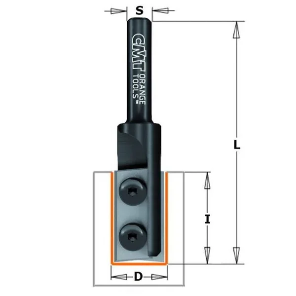 CMT 654.661.11 Insert Carbide Straight Bit 5/8-Inch Diameter 1/2-Inch Shank