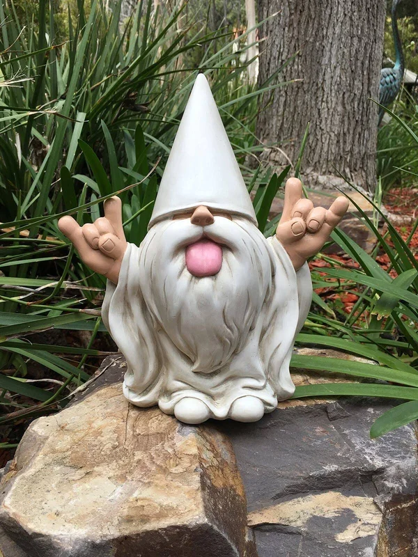 GlitZGlam Rocker Gnome George This Gnome Will Rock Your Fairy Garden and Garden Gnomes 10 Inches Tall Garden Gnome Figurine