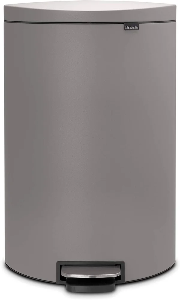 Brabantia 119620 Kitchen Bin - Steel, Mineral Concrete Grey, 40L
