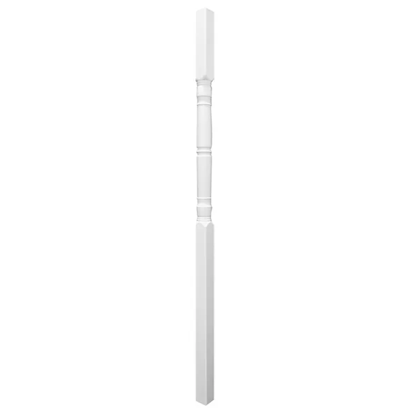 Rdi Crossover Vinyl Porch Post - Turned - 4 inch x 4 inch x 108 inch - White by BuyMBS.com 73018752