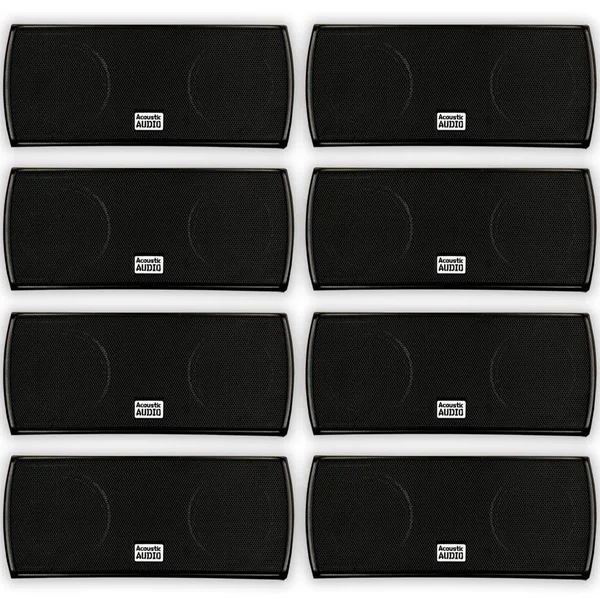 Acoustic Audio Aa32cb Mountable Indoor Speakers 2400 Watts Black Bookshelf 4 Pair Pack