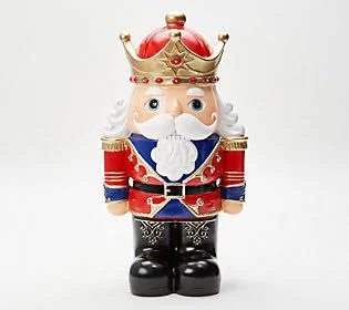 Plow & Hearth Indoor/Outdoor 18 Lit HolidayShorty Statue - WhiteNutcracker