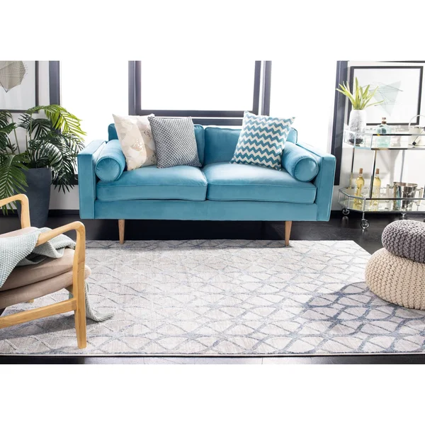 Safavieh 6&-7x22 x 6&-7x22 Round Amelia 700 ALA792G Grey, Navy Rug