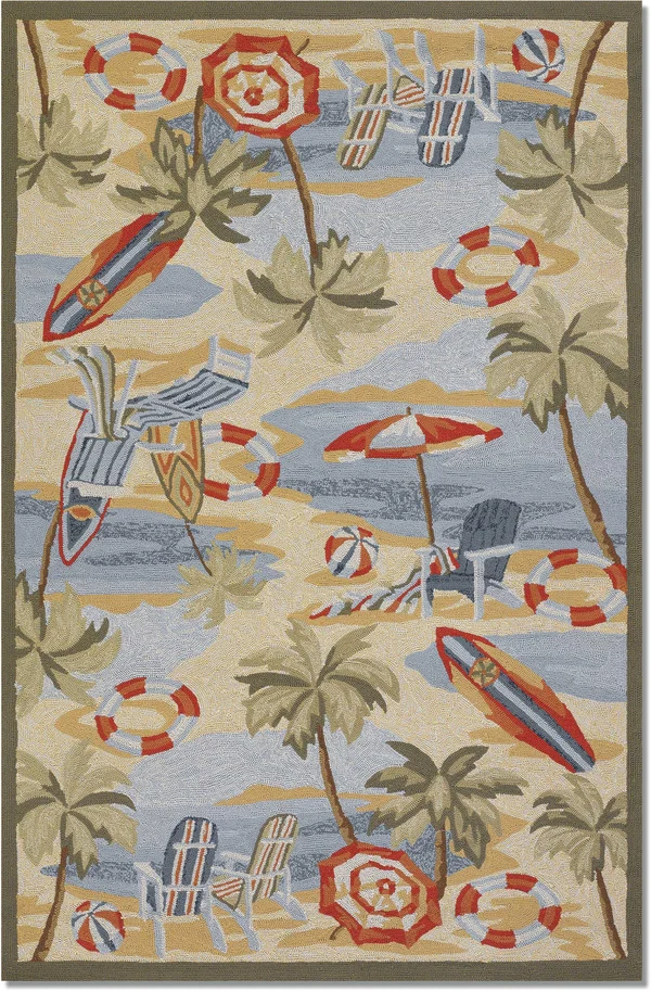 Couristan Outdoor Escape Pacific Heights/ocean 3ft.6in x 5ft.6in Rug