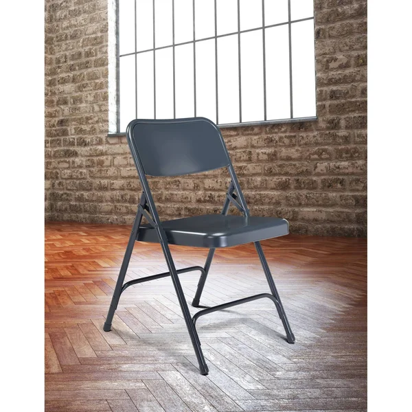Set of 4 Premium All Steel Folding Chairs Blue - Hampton Collection