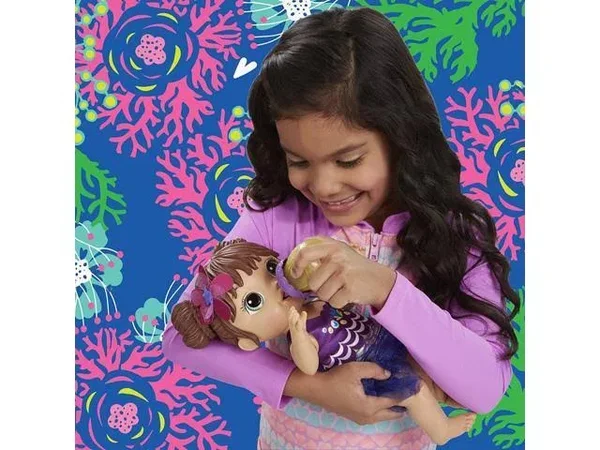 Baby Alive Shimmer &n Splash Brown Hair Mermaid Baby Doll