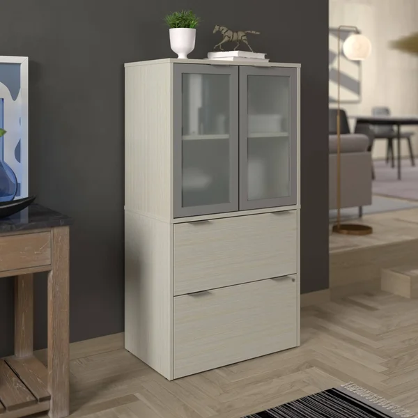 Bestar i3 Plus 2-Drawer Door File Cabinet - White