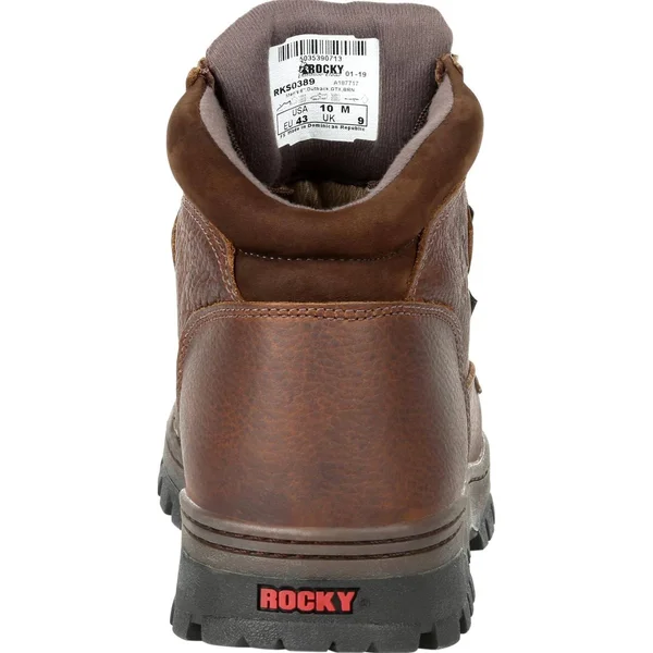 Rocky Men's Outback Plain Toe Gore-Tex Waterproof Outdoor Boot Rks0389 - Brown