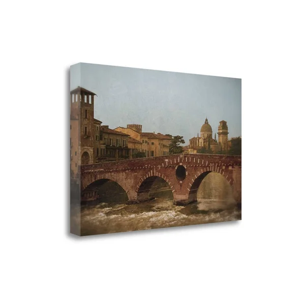 Tangletown Fine Art Ponte Pietra Verona by Heather Jacks, Giclee Print on Wrap Canvas, 34x22x23x22