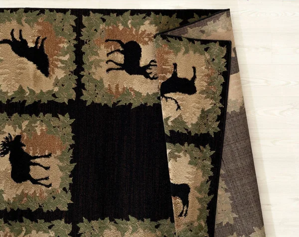 United Weavers Yalor Woodsman Boarder Lodge Black Polypropylene Area Rug or Runner, Size: 7&10 inch x 10&6 inch