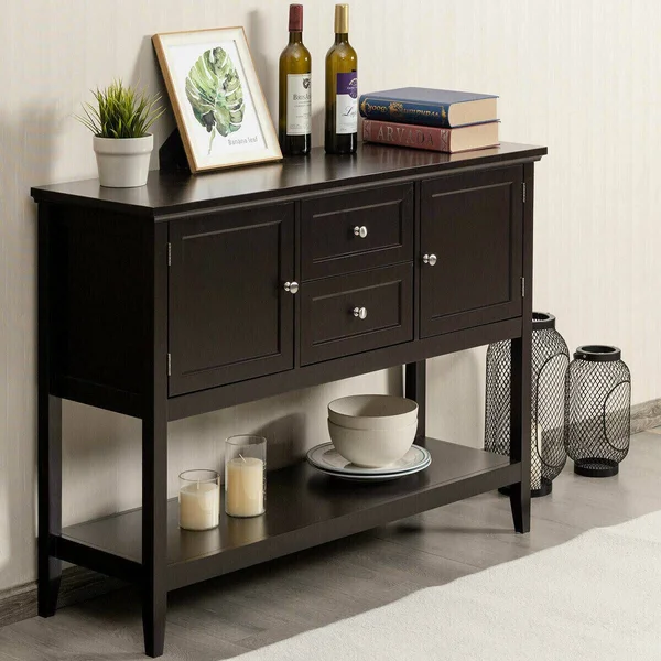 Wooden Sideboard Buffet Console Table-Brown