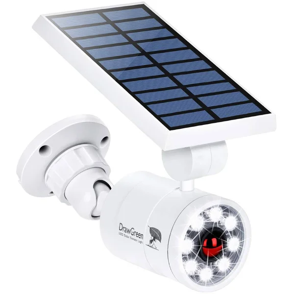 Solar Motion Sensor Light Outdoor Aluminum, 1400-Lumens 9-Watt110W Equivalent LED