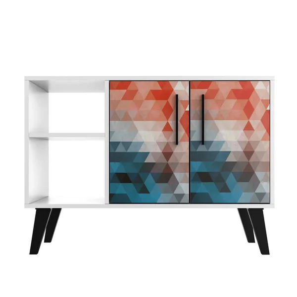 Manhattan Comfort Amsterdam 35.43x22 Sideboard in White Marble