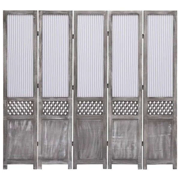 vidaXL 3-Panel Room Divider Gray 41.3x22x64.7x22 Fabric