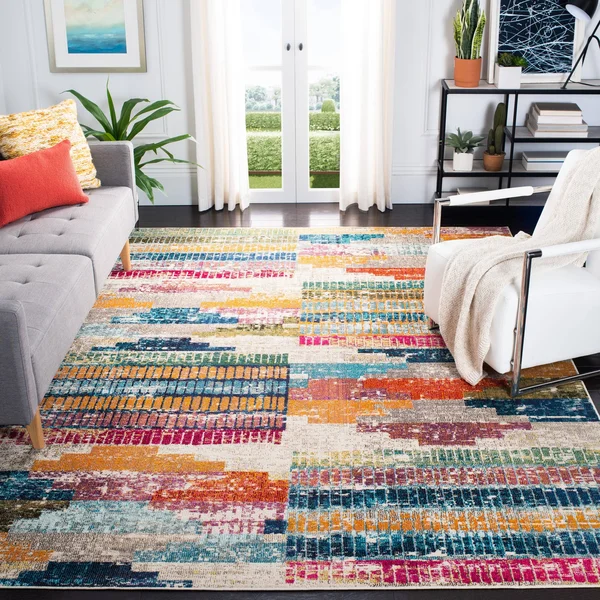 Safavieh Madison 400 Rug Collection MAD417C - Ivory - Multi - 8& x 10&
