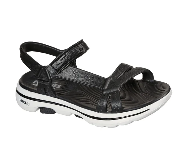 Skechers Women's Cali Gear GOwalk 5 Tahiti Walking Sandal - Black/White