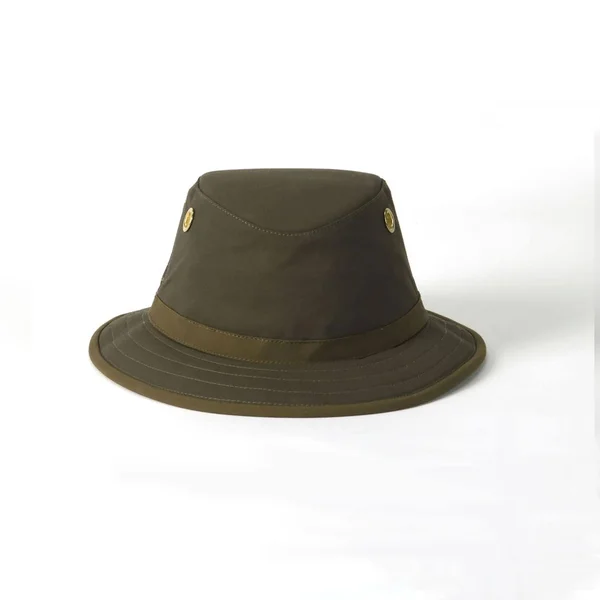 Tilley TWC7 Outback Waxed Cotton Hat 7 Navy - Brown Tan