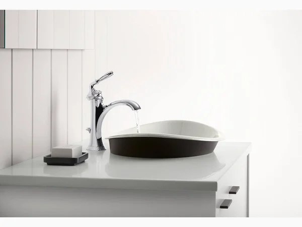 Kohler K-5403-P5-96 Iron Plains Wading Pool Oval Bathroom Sink with Iron Black Painted Underside - Biscuit