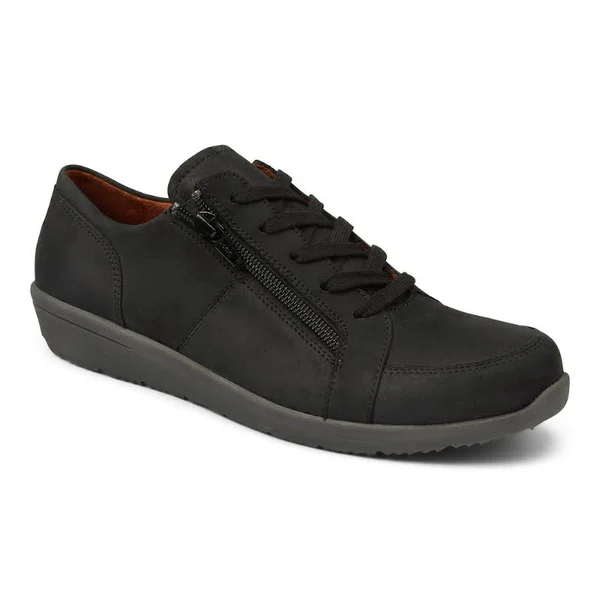 Women's Vionic Abigail Lace Up Sneaker Black Nubuck 9 W