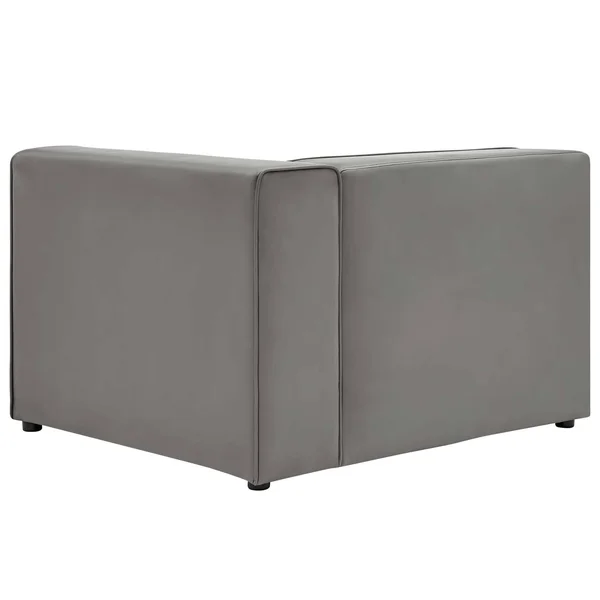 Modway Mingle Right-arm Chair Gray Vegan Leather