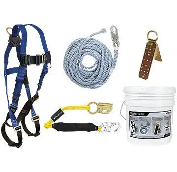 Roofers Fall Arrest Fall Protection Kit W Hinged ANCHOR - from FallTech