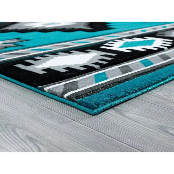 United Weavers Bristol Caliente Turquoise Area Rug - 7&10x22 Round