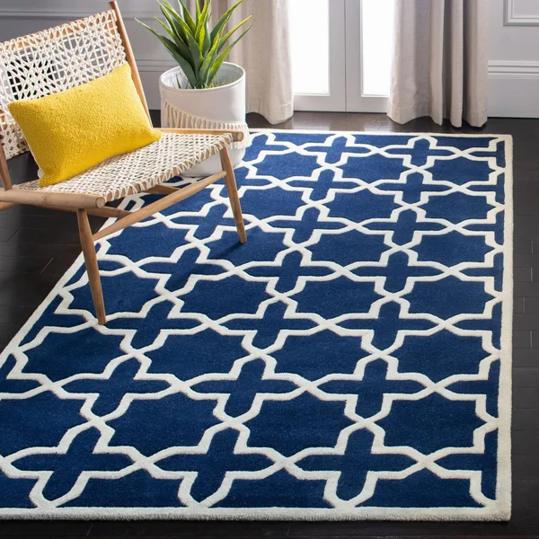 Safavieh 5& x 5& Square Chatham CHT732B Blue - Ivory Rug