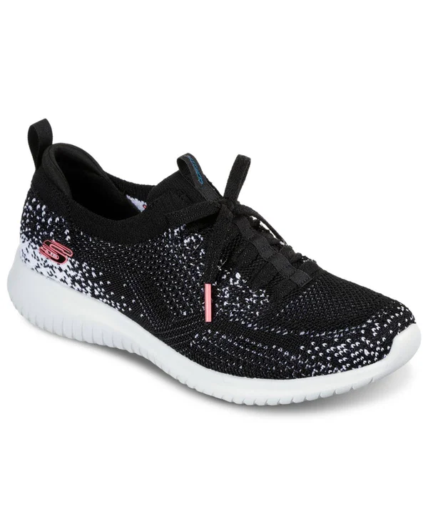 Skechers Women's Ultra Flex Twilight Twinkle Sneaker - Black/White