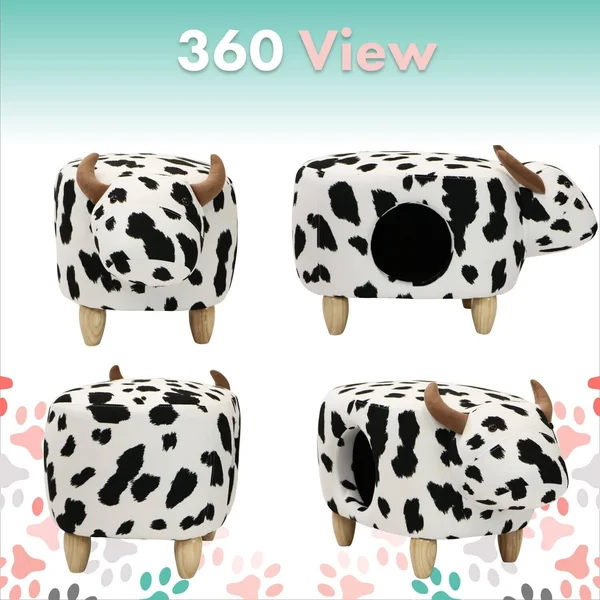 Critter Sitters 16x22 Pet House Ottoman Cow