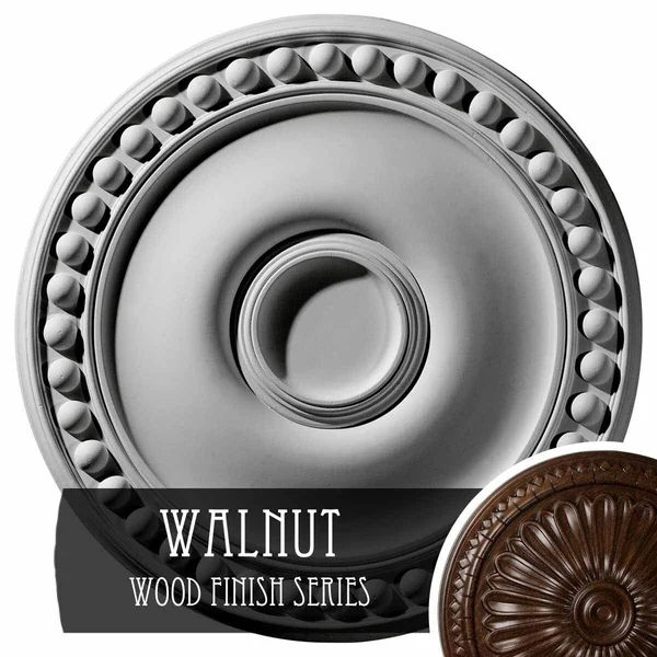 19 1/8x22OD x 1x22P Foster Ceiling Medallion (Walnut) - Brown