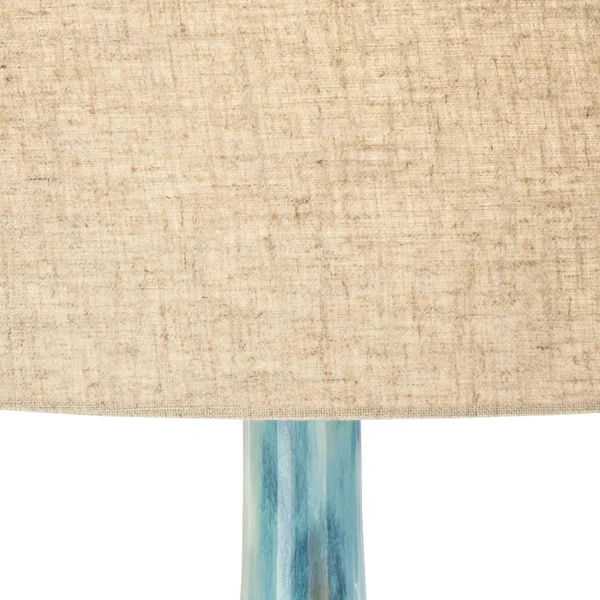 Possini Euro Kenya Blue-Green Ceramic Lamp with Table Top Dimmer