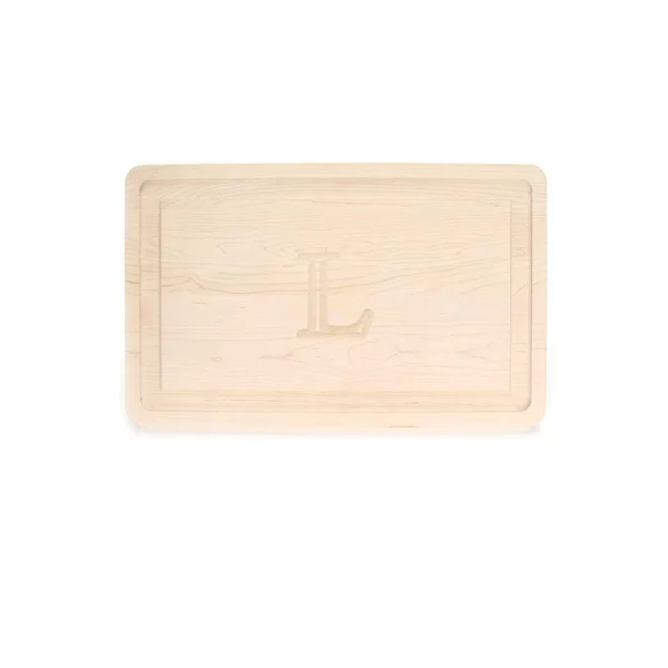 Bigwood Boards 220-L Carving Board, Rectangular Carving Board with Juice Well, Large Monogrammed Cutting Board with Juice Groove