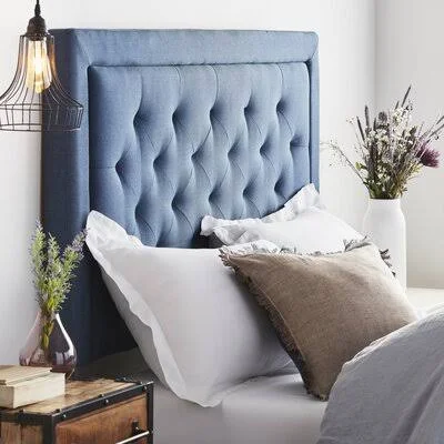 Felicienne Upholstered Panel Headboard Size: Queen, Upholstery: Navy