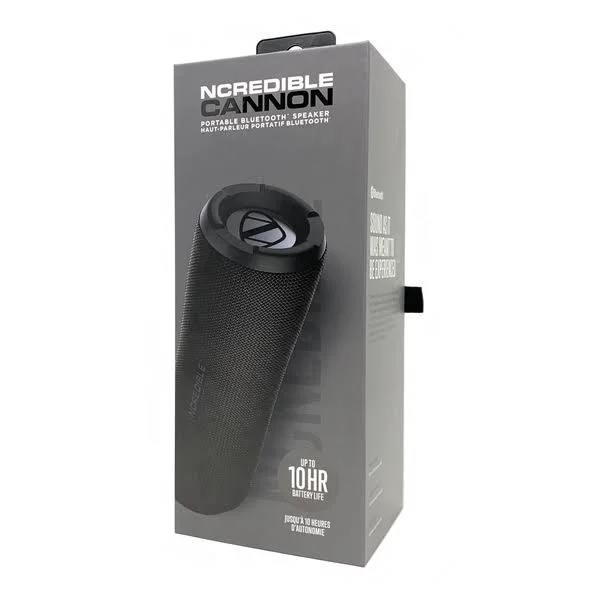 NCredible Cannon Portable, Waterproof Bluetooth Speaker Black/Gunmetal