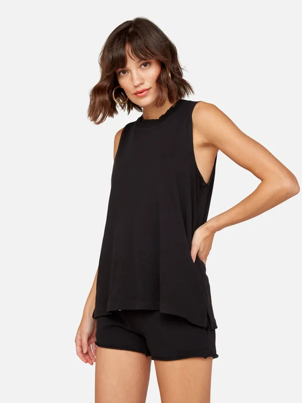 Organic Cotton Vintage Tank Jet Black, XL