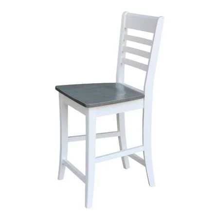 Angie 24x22 Bar Stool One Allium Way Finish: White, Heather Gray