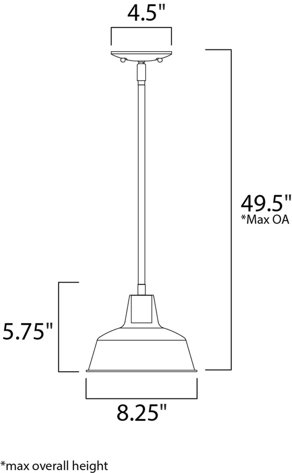 Maxim Pier M Outdoor Pendant Weathered Zinc 1 Light 35017WZ
