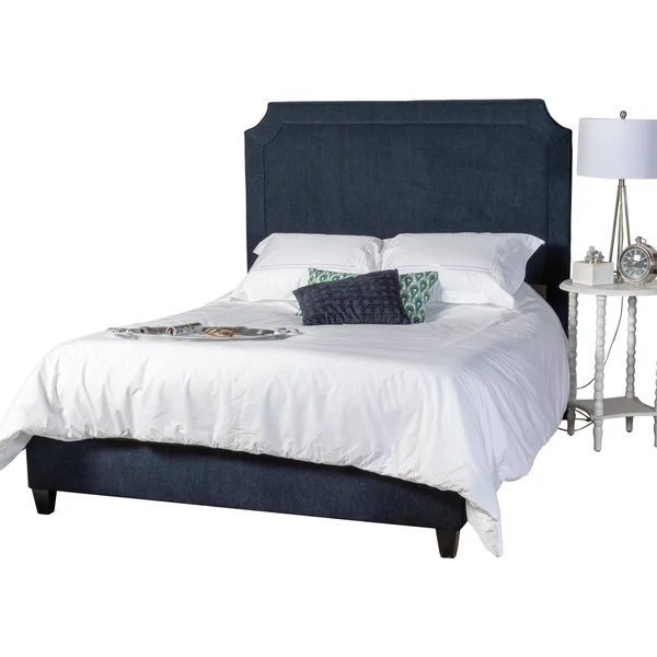 Leffler Home Manor Belgrave Upholstered Navy King Bed Blue