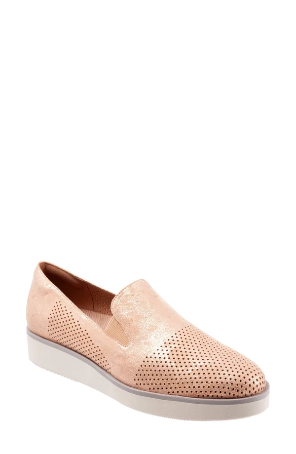 Softwalk Women's Whistle Slip On - Size: 9.5, Rose Gold Nubuck