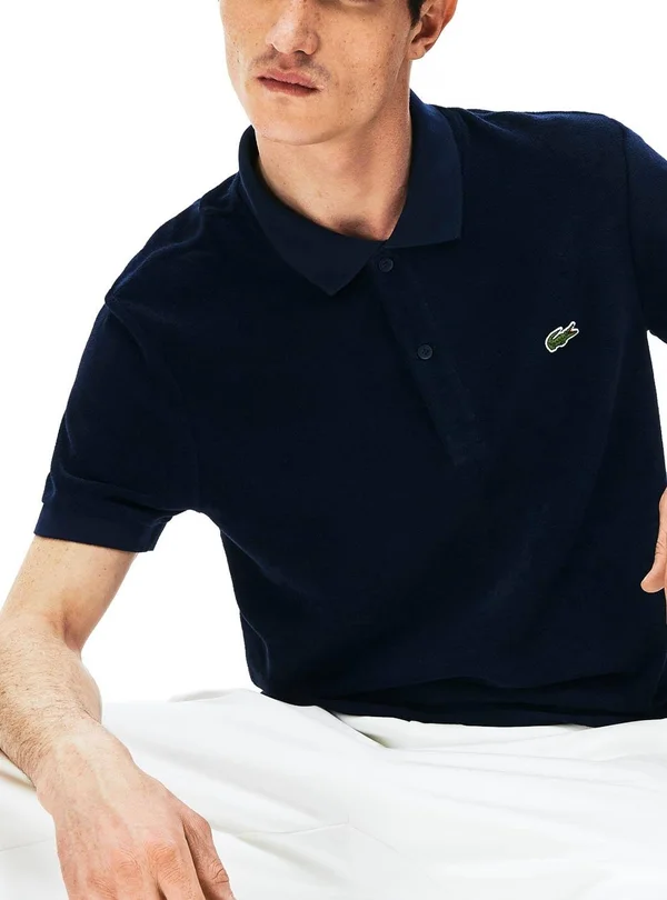 Lacoste Cotton Fleece Blend Regular Fit Polo Shirt - Navy| PH5474-166