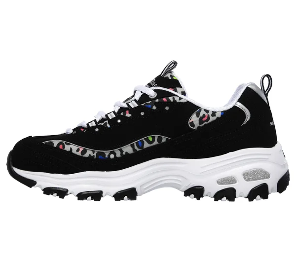 Skechers D&Lites - Safari Landscape Sneakers - Black/Multi, 7.5