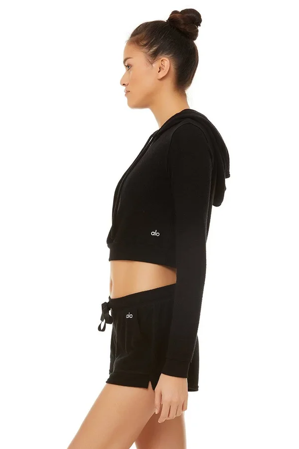 Alo Getaway Hoodie (Black) Women's Sweatshirt