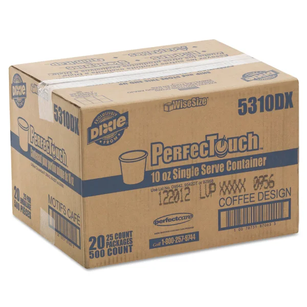 Dixie Hot Cups - Paper, 10oz, Coffee Dreams Design, 500/Carton