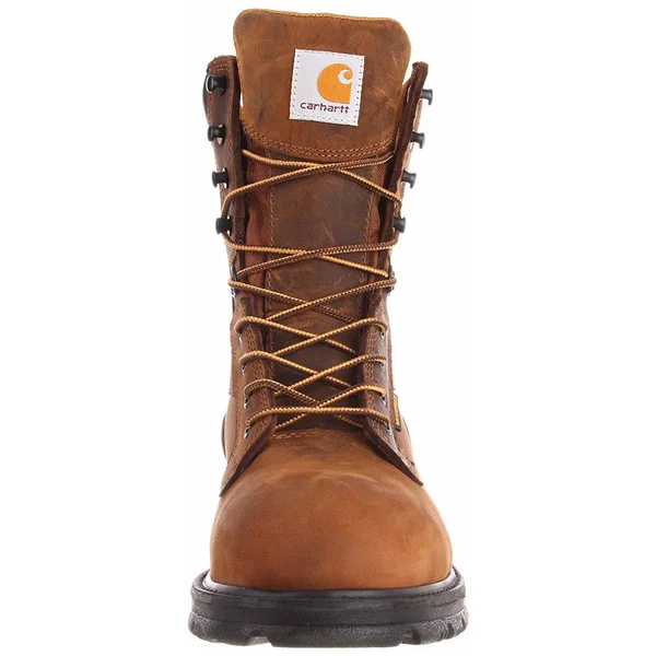 Carhartt Men's 8x22 Bison Waterproof Steel Toe Work Boot - 8.5 - Brown
