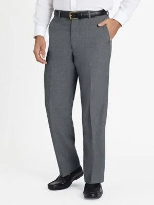 John Blair Men's Signature Relaxed-Fit Plain-Front Dress Pants, Gray Heather Grey 56 M