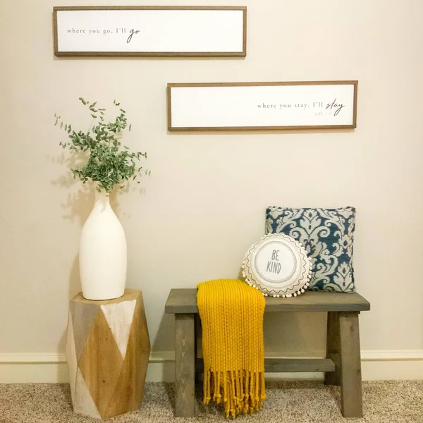 Del Hutson Designs Gray Classic Solid Wood End Table Bench - Size: Grey