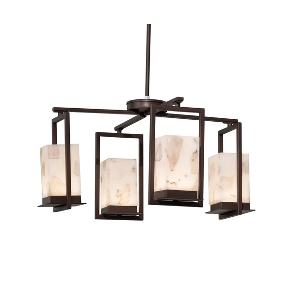 Justice Design Group-Laguna 4-Light LED Outdoor Chandelier-ALR-7510W-DBRZ