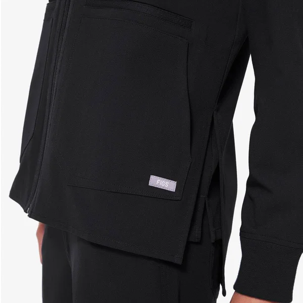 Figs Bellery Scrub Jacket for Women — Black, XXS, XX-Small, XX-Small